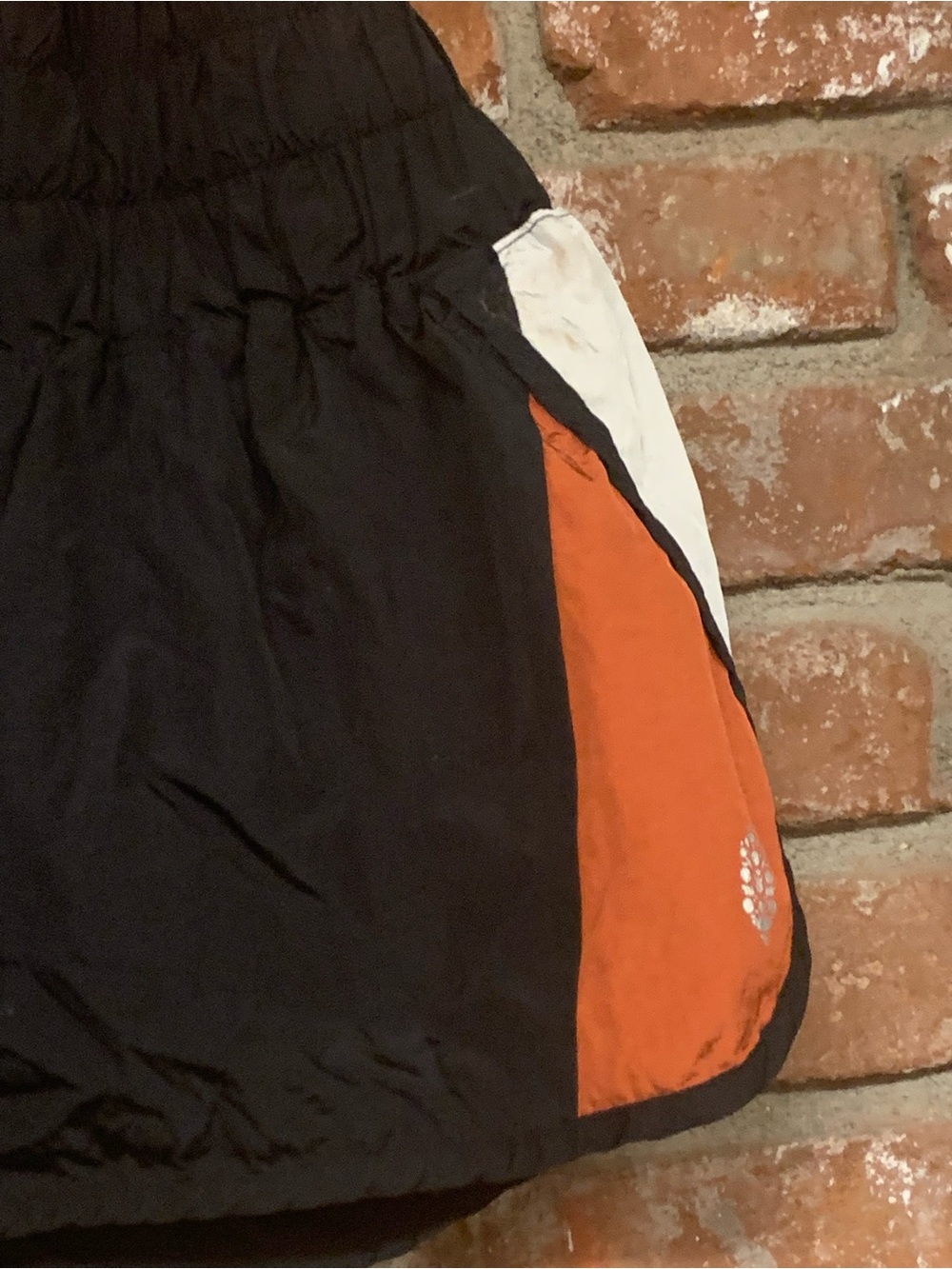 Free people women Black and Orange Athletic Shorts - Lightweight Performance